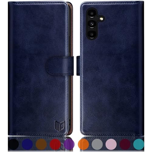 Étui portefeuille pour Samsung Galaxy A35 5G SUANPOT bleu avec porte-cartes