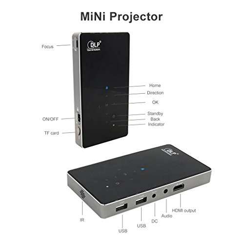 ExquizOn Vidéoprojecteur HD, P8I Mini Vidéoprojecteur Android 7.1 1G...