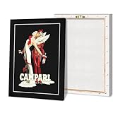 Campari Vintage Devil and Angel Print Poster Canvas Wall Art Artwork Picture Prints for Home Wall Decor Gift (Unframed OR Framed) (B-Framed,16inx22in)