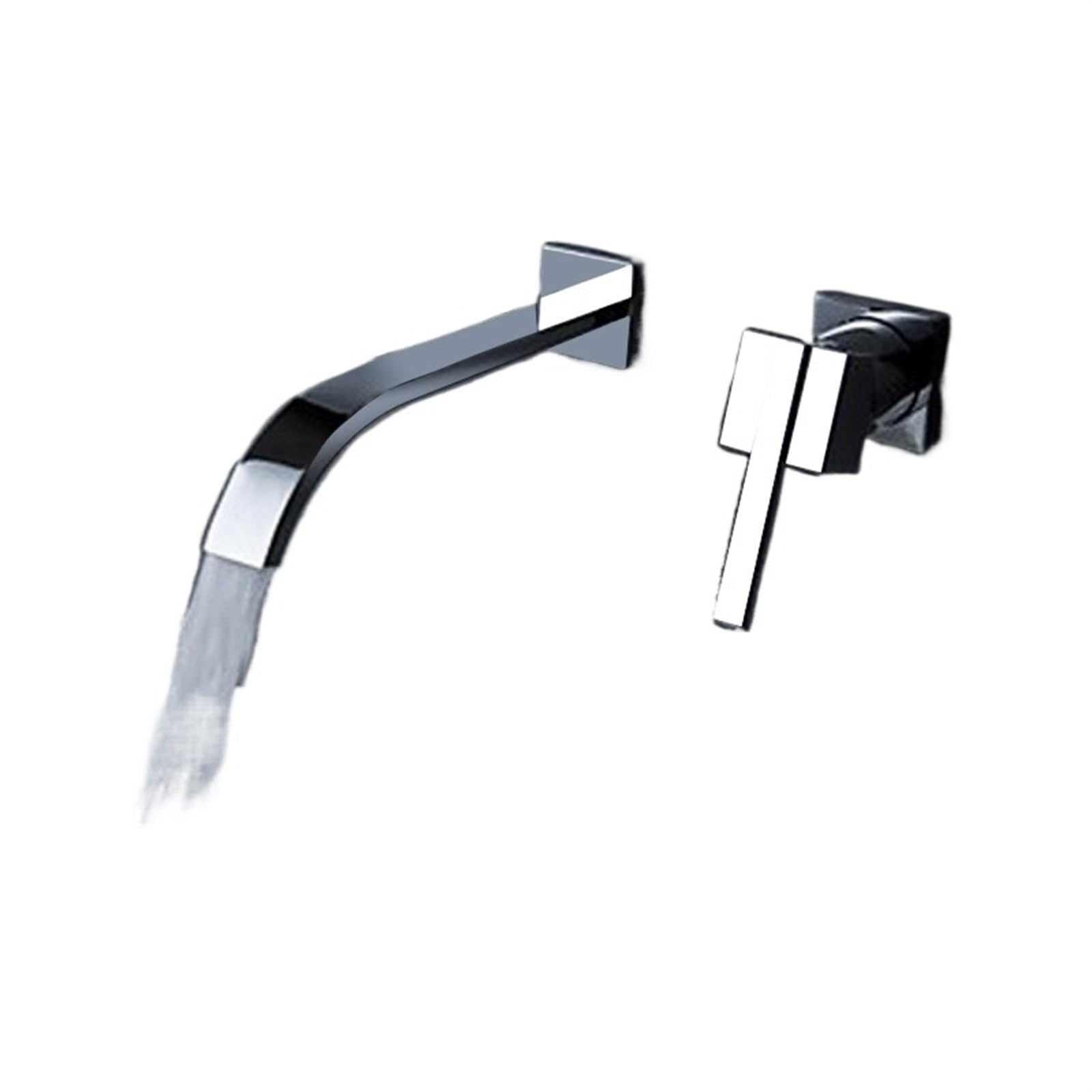 Robinetterie murale 2 pièces mitigeur eau chaude et froide pour meuble sous-vasque de salle de bain