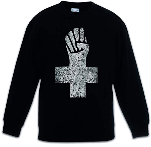 Sweat-shirt noir enfant Urban Backwoods Anarchist Cross pour garçon et fille