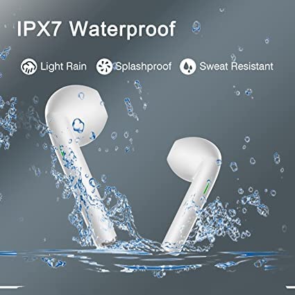 BRLN Wireless Earbuds,Bluetooth 5.3 Noise Cancelling Earbuds,Bluetooth Headphones 3D HiFi Stereo Bass, IPX7 Waterproof Sports Touch Control with USB-C Fast Charge Mini Charging Case for Android iOS 4