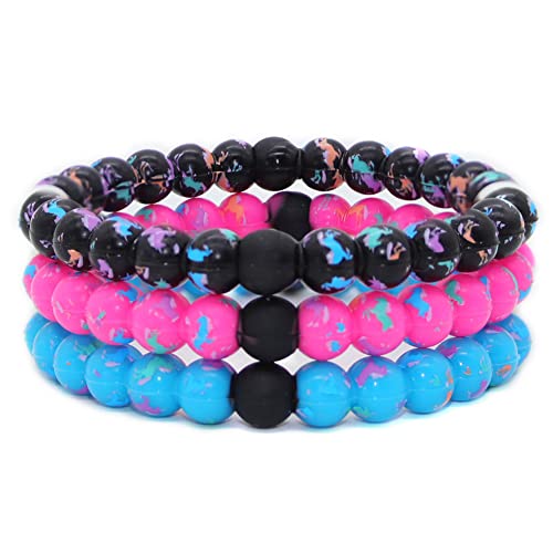 FROG SAC 3 PCS Unicorn Bracelets for Girls, Silicone Bubble Bracelet Pack for Kids, Unicorns Theme Birthday Party Favors and Goodie Bag Fillers for Little Girls, Unicorn Stocking Stuffers for Kids