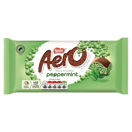 Aero Peppermint Mint Chocolate Sharing Bar, 90 G, Black