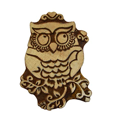 Bloc d'impression en bois chouette idée cadeau pour créateur DIY