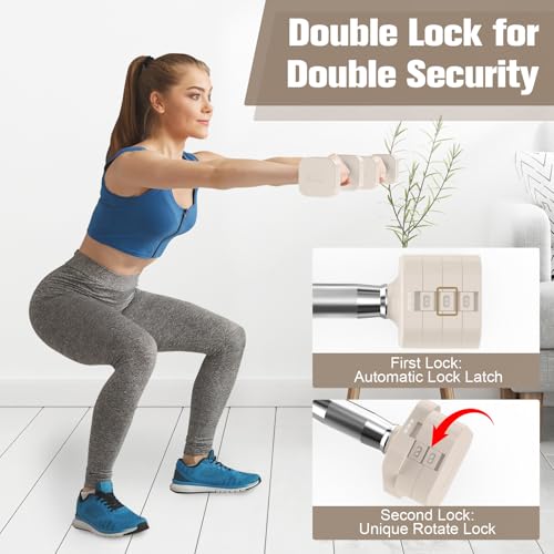 Image of Hezeyferg 22LB 26.4LB 30.8LB Adjustable Dumbbells Set, Adjustable Weight Dumbbells with Multiple Levels, Hand Weights Sets for Women /Men Home Gym Full Body Workout