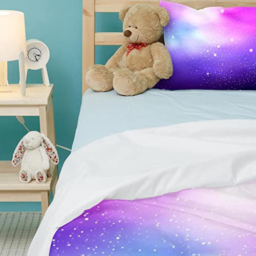 Linge de lit violet avec housse de couette imprimée constellation - 5