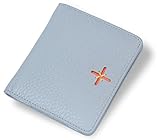 Borgasets Women's Small Compact Bi-fold Leather Pocket Wallet with ID Holder