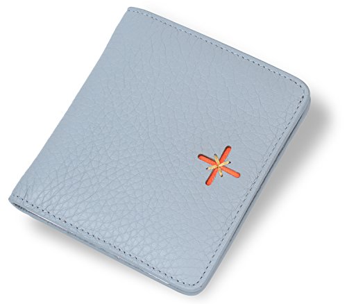 Borgasets Women's Small Compact Bi-fold Leather Pocket Wallet with ID Holder