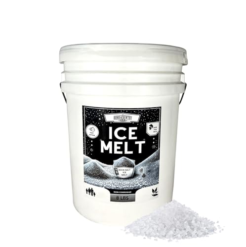 Rock Salt Ice Melt Pail -25°F, Eco-Friendly, 8 lb
