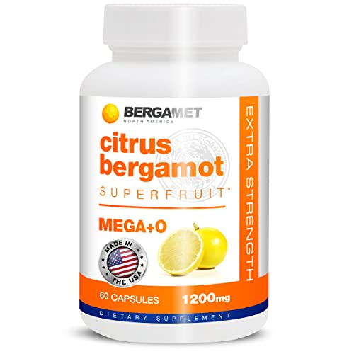 Bergamot Citrus Supplement with 1200mg per Serving and 80% Polyphenols - 60 Capsules - Made in The USA