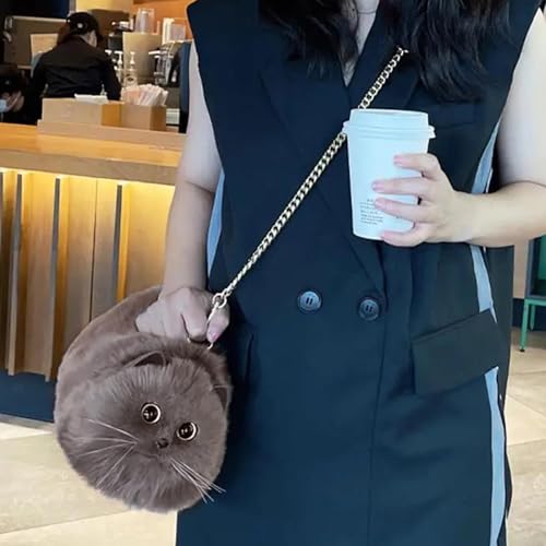 Cute Plush Cat Bag - Plush Cat Shoulder Bag | Handmade Realistic Cat Plush Bag | Puffy 3D Eyes Cat Shoulder Bag | Handmade Realistic Cat Bag | Cat Shaped Bag For Women2