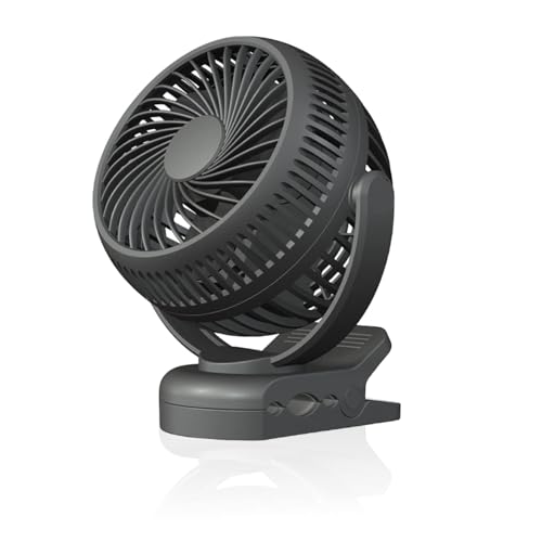 【サインキングダム】 充電式クリップ扇風機 2000mAh電池内蔵 卓上扇風機 壁掛け式 風量3段階 強力クリップ USB 360度角度調整 LEDランプ付き ミニ扇風機 小型 充電式 キャンプ アウトドア デスク・リビング・野外 sk-xr-cf160 (ブラック)