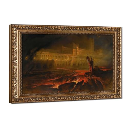 Pandemonium Louvre 1841 affiches imprimées sur toile déco murale cadre suspendu 61x91cm