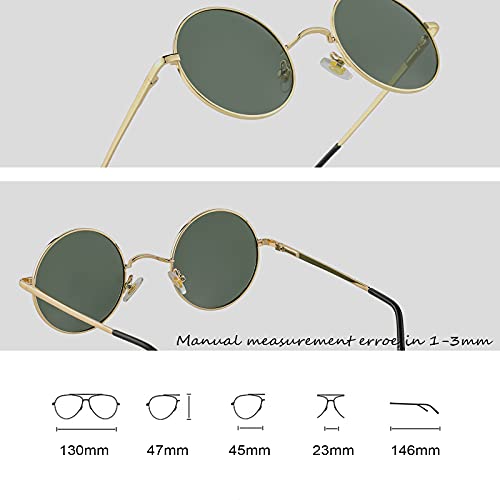 Image of Retro Small Round Polarized Sunglasses for Men Women Circle Hippie Style Sun Glasses