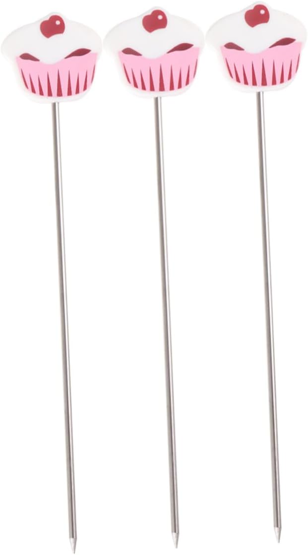 PRETYZOOM 6pcs Non-stick Baking Tool Cake Tester Biscuit Stirring Pin Stainless Steel for Testing Cakes Muffins