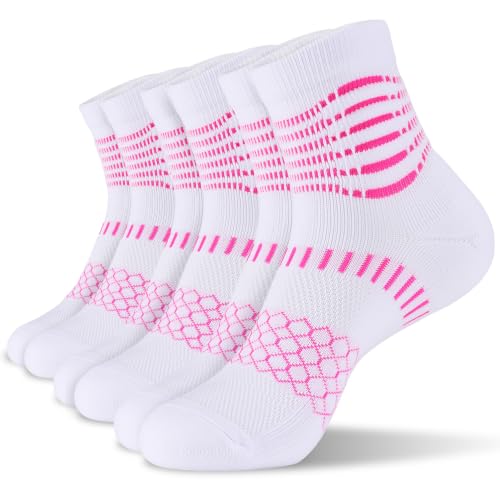 Image of IRAMY Ankle Compression Socks for Women Men Plantar Fasciitis Relief 3 /5 Pairs Cushioned Athletic Running Socks
