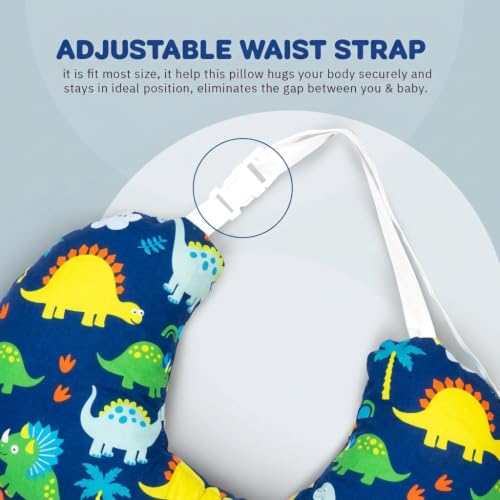 Image of BAYBEE Feeding Pillow for New Born Baby | Breast Feeding Pillow with Removable & Washable Cover | Nursing Pillow for Breastfeeding Support Cushion for Propping, Tummy Time & Sitting for Baby (Blue)
