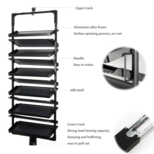 Generico Mobiletto Porta Scarpe, armadietti per corridoio, scaffale per Scarpe, Copri cassetti, Panca d'ingresso Pieghevole, scarpiera - Organizer Estraibile Girevole a 360°, Altezza Regolabile, Desi