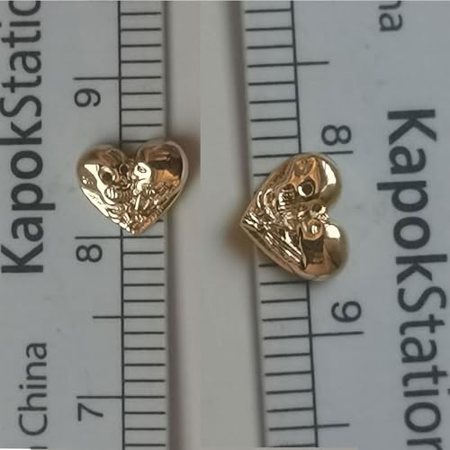 Image of Chamon Tooth Gems, 8K Gold Dental Jewelry 4-6mm, 1 Piece Teeth Gems Starter Kit with with Tweezers (Skull Heart)