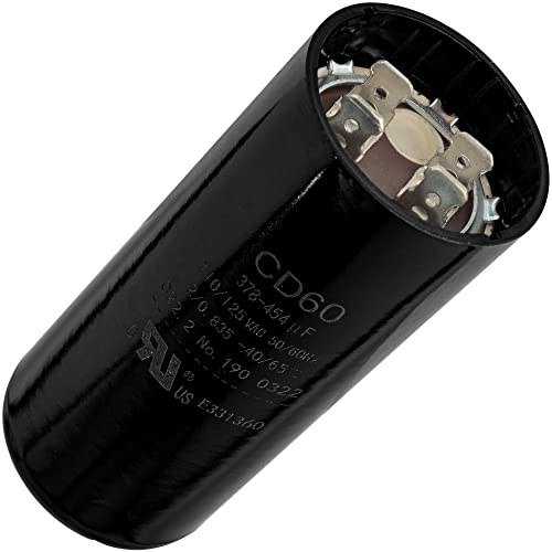 378-454 uF 378/454 MFD uf 50/60Hz 110-125 VAC Volts ±20% Round Motor Start Capacitor - Compatible with Single-Phase Electric Motors and Gear Motor Applications