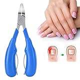 Cuticle-Hangnail Trimmer, Stainless Steel Ingrown Toe Nail Clippers Fingernail Cuticle, Scissors Pedicure Cutter Tool, Half Jaw Cuticle Nipper Ingrown Toenail Tools Feet, Hand-Nail Tools[Blue]