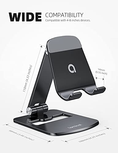 [ 𝙐𝙥𝙜𝙧𝙖𝙙𝙚𝙙] Aluminum Stable Large Base Phone Stand Holder For Desk, Superb Surface Craftsmanship, Portable Cell Phone Dock, Compatible With Iphone And 4-10'' Cellphone And Tablets #TOP4