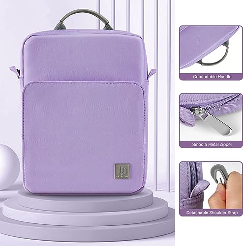 Image of Dadanism 9-11 Inch Tablet Sleeve Bag Carrying Case with Shoulder Strap for iPad (A16) 11 inch, iPad 10th Gen 10.9 inch, iPad Air M4 /Pro M5 11 inch, iPad 9 /8 /7th 10.2 inch, Galaxy Tab A11+ Plus 11 inch, Grey Purple