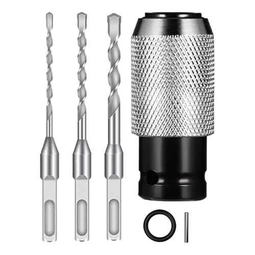 Taladro Percutor – Kit De Brocas De 6-12 Mm, Adaptador Mecánico, Acero Robusto Con Conversión Rápida | Para Proyectos De Taller De Garaje En Casa Con Taladro De Impacto En Interiores Y Exteriores