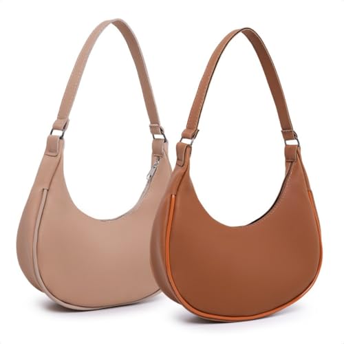 Bolsa Baguete Feminina Pequena e Elegante – Design Leve e Moderno, Ideal para Festas, Noite e Uso Diário (nude caramelo)