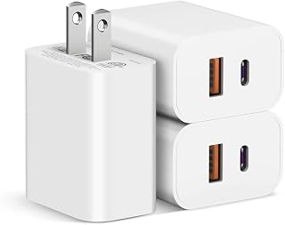 [3 Pack] USB C Wall Charger【Apple MFi Certified】 Dual Port PD Power Adapter Fast Charging Block for iPhone 15/15 Pro/15 Pro Max/15 Plus/14/13/12/11, XS/X, iPad, Google Pixel, Samsung Galaxy and More