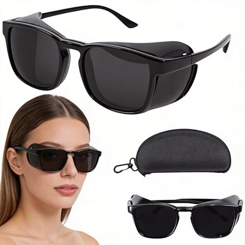 Lixzordian Moisture Chamber Glasses for Dry Eyes Soft Silicone Goggles Wets Eyes Anti-fog Eyewear with Scratch Resistant Wraparound Lenses Dust And Windproof UV Protection Light (BK)