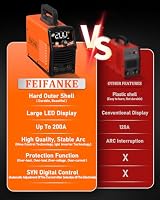 FEIFANKE Elektroden Schweißgerät ARC200 3 In 1 SYN IGBT Inverter Schweissgerät 200A mit LED Digitalanzeige MINI Tragbar Kompakt Schweissgerät MMA E-Hand/Lift TIG/Hot Start/Arc Force/VRD – Ansicht 4