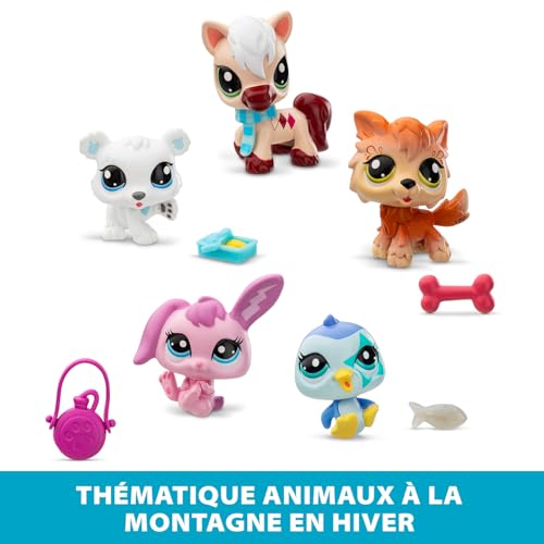 Littlest Pet Shop Collector Set Thème Montagne Hiver 5 Animaux et Accessoires Licence Officielle Pet Shop Coffret Jouet Mini Figurines Animaux Mignons Jouet Enfant et + BF00573 - vue 4