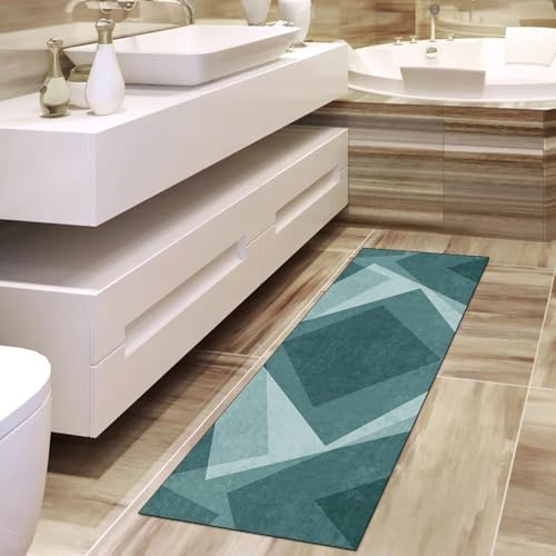 Alfombra larga lavable cian para transformar pasillos oscuros 4