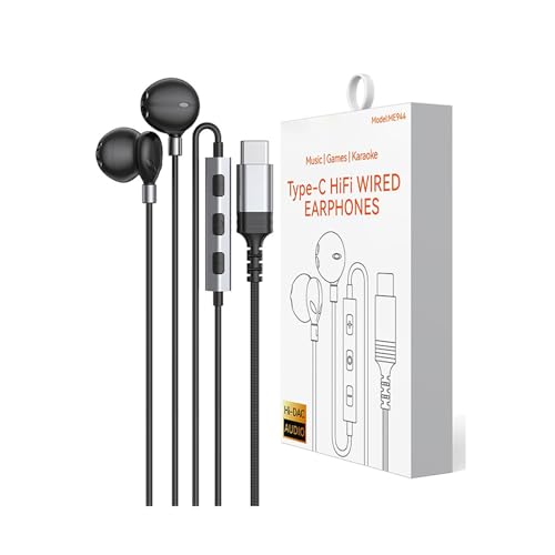 Zqxnt Écouteurs filaires de type C avec technologie double tonalité - Son de basse améliore la clarté auditive et la profondeur des écouteurs à trois boutons