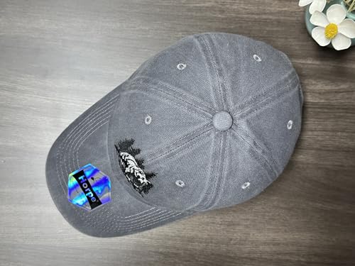 Image of Embroidered Animal Hat Gift for Men Women, Adjustable Baseball Cap | Animal Lover Collection, Casual Outdoor Wear, Breathable Cotton Fabric, Adjustable Buckle Closure