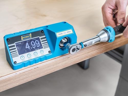 HAZET Drehmoment-Prüfgerät 7903E für 1-25 Nm, mit einer Genauigkeit von 1%, dreifaches Messverfahren und Signalisierung, zur schnellen und einfachen Überprüfung von Drehmomentschlüsseln