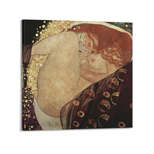 Póster art deco de Gustav Klimt: lienzo decorativo de 30x30 cm para pared de dormitorio