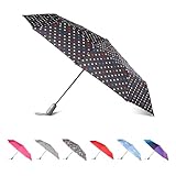 totes Auto Open/Close Windproof Ultimate Compact Umbrella with UV and Water Repellent Protection