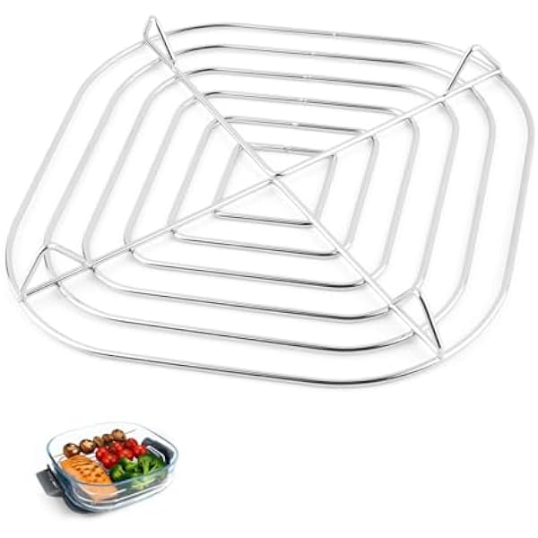 Parowar ze stali nierdzewnej do frytkownicy na gorące powietrze Ninja CRISPi FN101, wkładka Crisper do Ninja Crispi Air Fryer, akcesoria do szklanego pojemnika Ninja CRISPi 3,8 l, kratka parowa