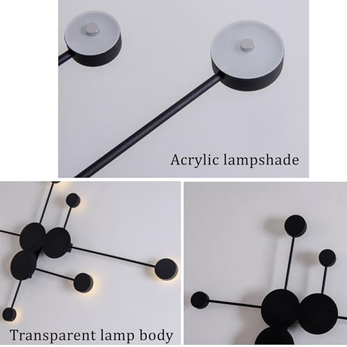 Iluminación minimalista de aluminio y acrílico con acabado negro mate de lujo 3