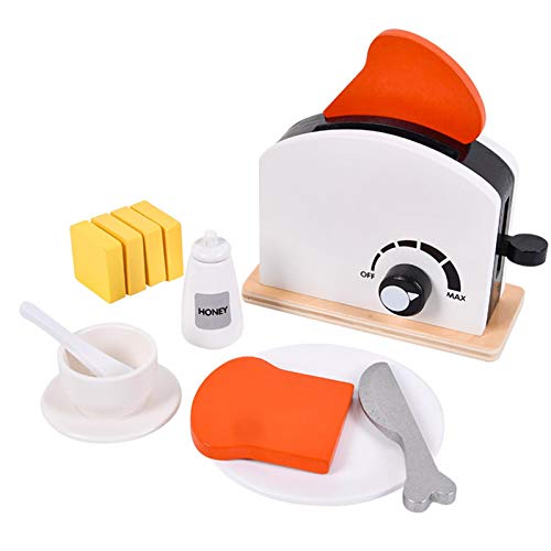 Toy Toaster, Holz Toaster, Kaffeemaschine, Pfannkuchenmaschine Für Kinderküche Mit Zubehör, Geschenk Für Kinder Über 3 Jahre