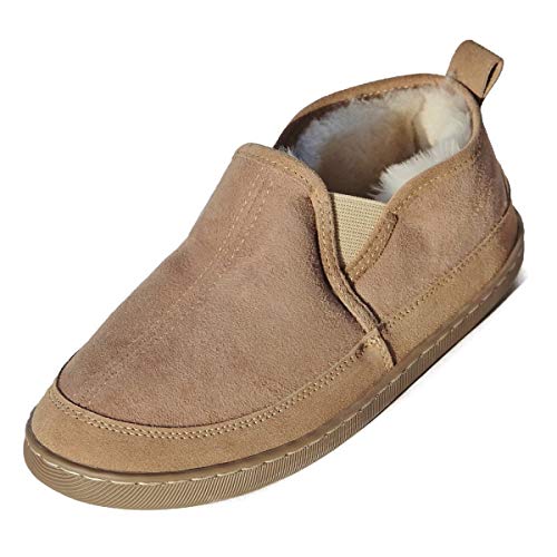 Hollert Herren Lammfell Hausschuhe Vincent Beige Fellschuhe warme Schuhe aus Merino Schaffell Echtleder bequem Schuhgröße 43