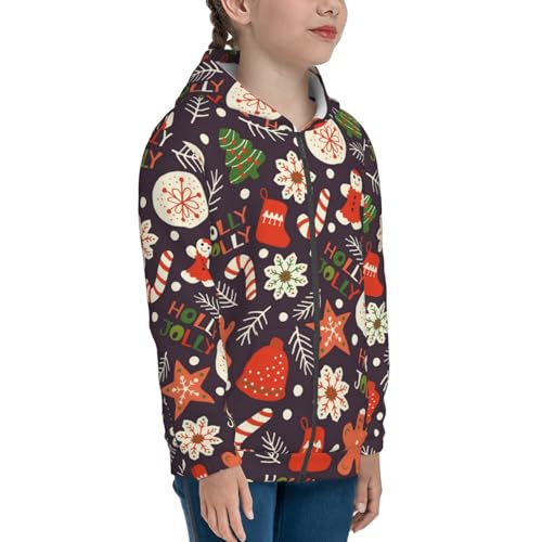 Winter Holiday Christmas Kid Hoodies Boys Zip Up Sweatshirts Girls Pullover with Pocket4