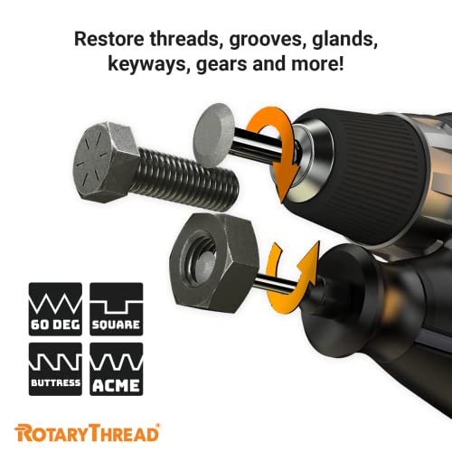Thread Repair Tool, File, Chase, Restore, Repair and Clean Internal and External Thread: Inch, Metric, Grooves, Glands, ACME and Buttress Thread (15-Piece Master Kit) by Rotary Thread