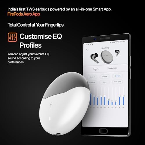 Image of Fire-Boltt Aero TWS Earbuds Custom EQ, Wireless Bluetooth 5.4, Music & App Support, 50H Playtime, Fast Charging Case, 50ms Low Latency for Gaming, Touch Controls, IPX4 Waterproof, Clear Calls - Pearl