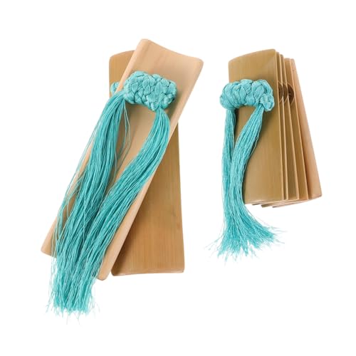 Parliky 1set Hand Clappers for Music Bamboo Castanet Traditional Kuaiban Percussion Instrument for Adults