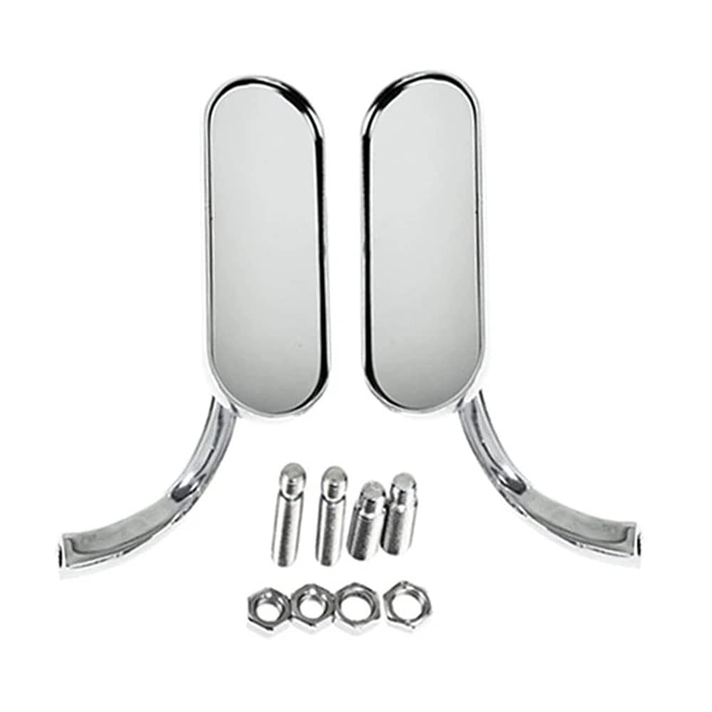 1 paire de mini rétroviseurs ovales de moto en aluminium pour modèles H-arley-D-avidson H-onda K-awasaki S-uzuki Cruiser, rétroviseurs latéraux HD à rotation à 360°, Chrome