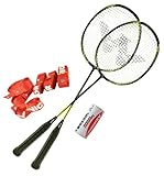 VICTOR Wavetec Magan 5 Set: Set aus Zwei Schlägern und AirBadminton Bällen, wahlweise mit AirBadminton Courtlines oder einem Badminton Netz (Set)